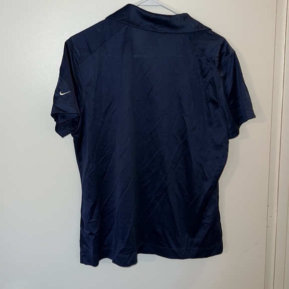 Nike Golf Dri-Fit Navy Blue Branded Logo Short Sleeve Polo Top - Picture 2 of 4
